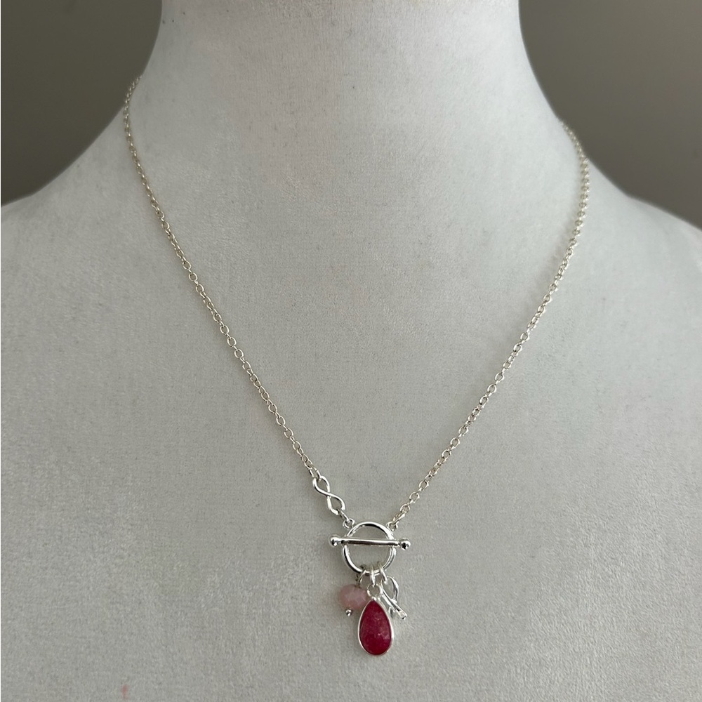 Avon Ribbon Charm Toggle Necklace